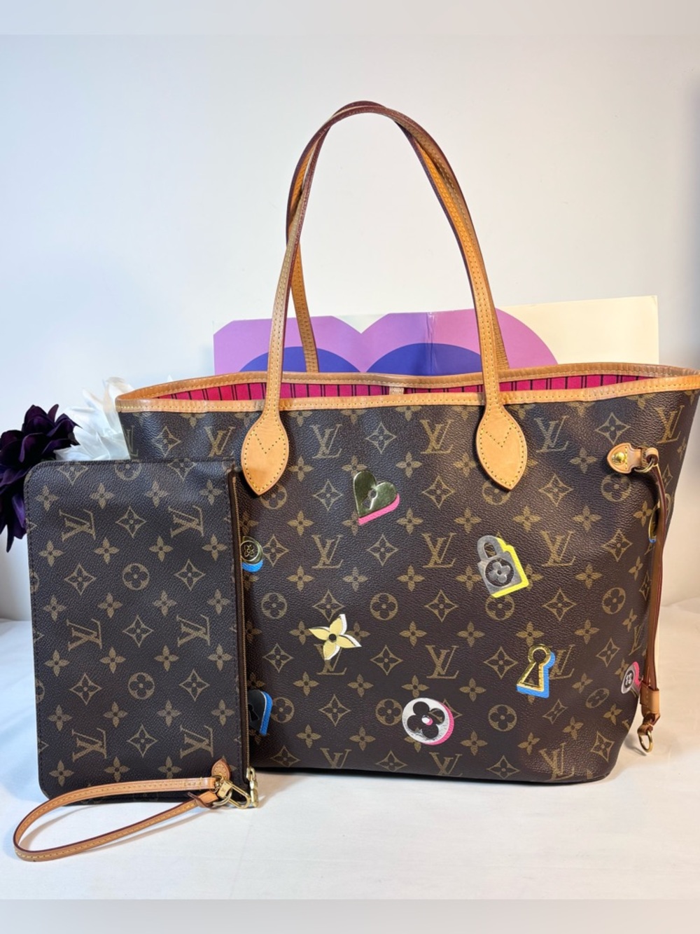 Stunning Louis Vuitton Lock Love Neverfull MM